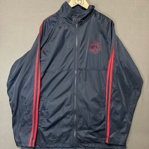 Mecca Windbreaker Jacket mens Large Y2K navy blue